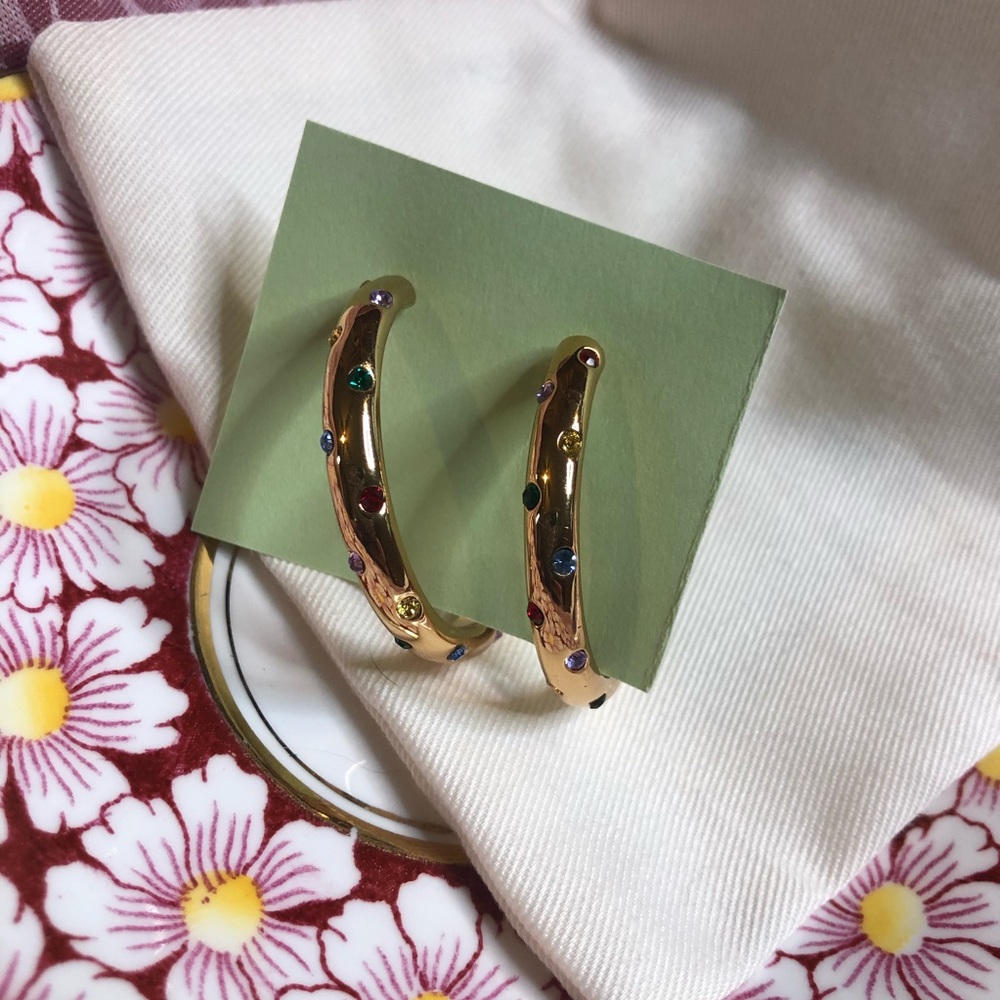 EXPRESS Hoop Earrings with Rainbow Studs